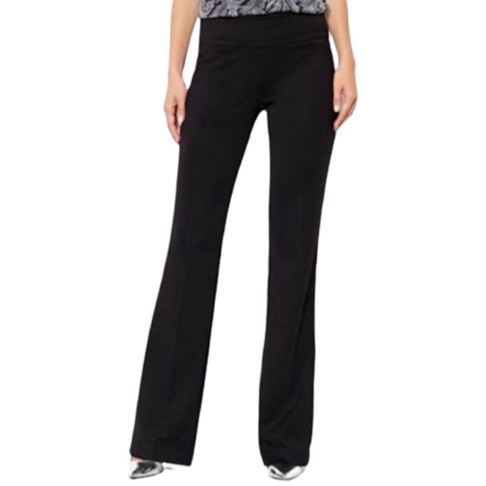 Nicole Miller black classic full length flare cut dress pants size 10